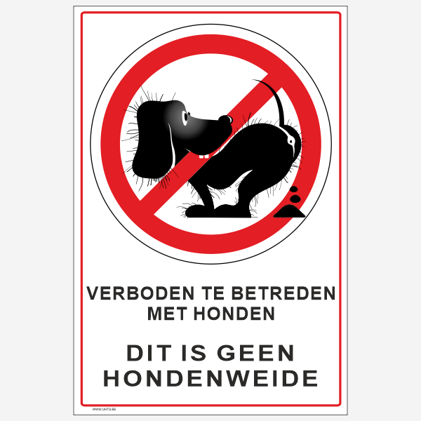 Bord Of Sticker Hondenpoep Verboden V