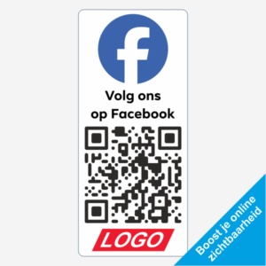 Volg ons op Facebook QR-code sticker