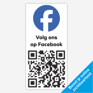 Volg ons op Facebook QR-code sticker zonder logo